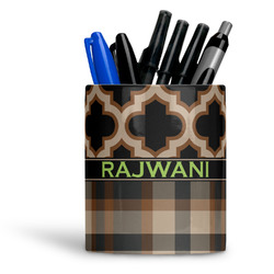 Moroccan & Plaid Ceramic Pen Holder