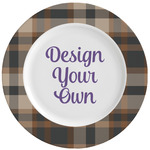 Moroccan & Plaid Ceramic Dinner Plates (Set of 4) (Personalized)