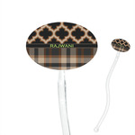 Moroccan & Plaid 7" Oval Plastic Stir Sticks - Clear (Personalized)