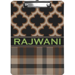 Moroccan & Plaid Clipboard (Letter Size) (Personalized)