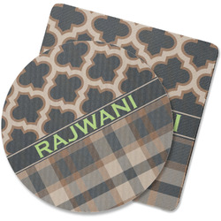 Moroccan & Plaid Rubber Backed Coaster (Personalized)