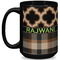 Moroccan & Plaid Coffee Mug - 15 oz - Black Full