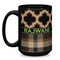 Moroccan & Plaid Coffee Mug - 15 oz - Black