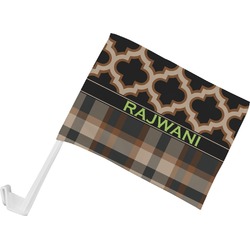 Moroccan & Plaid Car Flag - Small w/ Name or Text