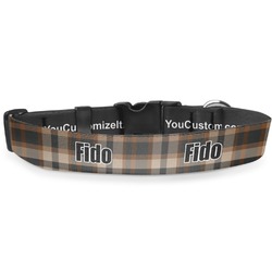 Moroccan & Plaid Deluxe Dog Collar - Medium (11.5" to 17.5") (Personalized)