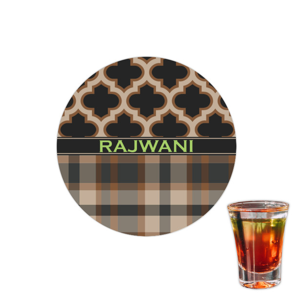 Custom Moroccan & Plaid Printed Drink Topper - 1.5" (Personalized)