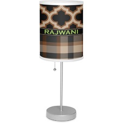 Moroccan & Plaid 7" Drum Lamp with Shade Polyester (Personalized)