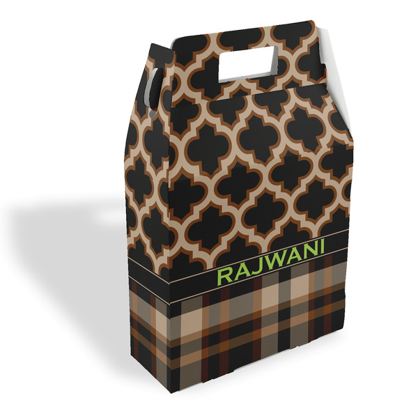 Custom Moroccan & Plaid Gable Favor Box (Personalized)