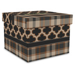 Moroccan & Plaid Gift Box with Lid - Canvas Wrapped - X-Large (Personalized)