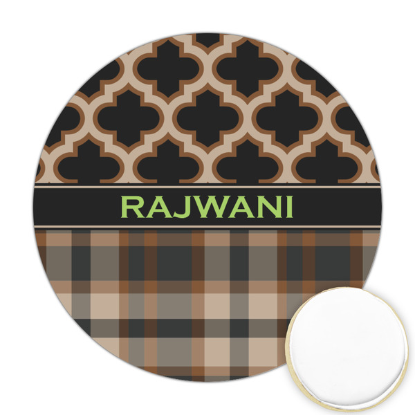 Custom Moroccan & Plaid Printed Cookie Topper - 2.5" (Personalized)