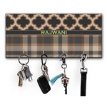 Moroccan & Plaid Key Hanger w/ 4 Hooks w/ Name or Text