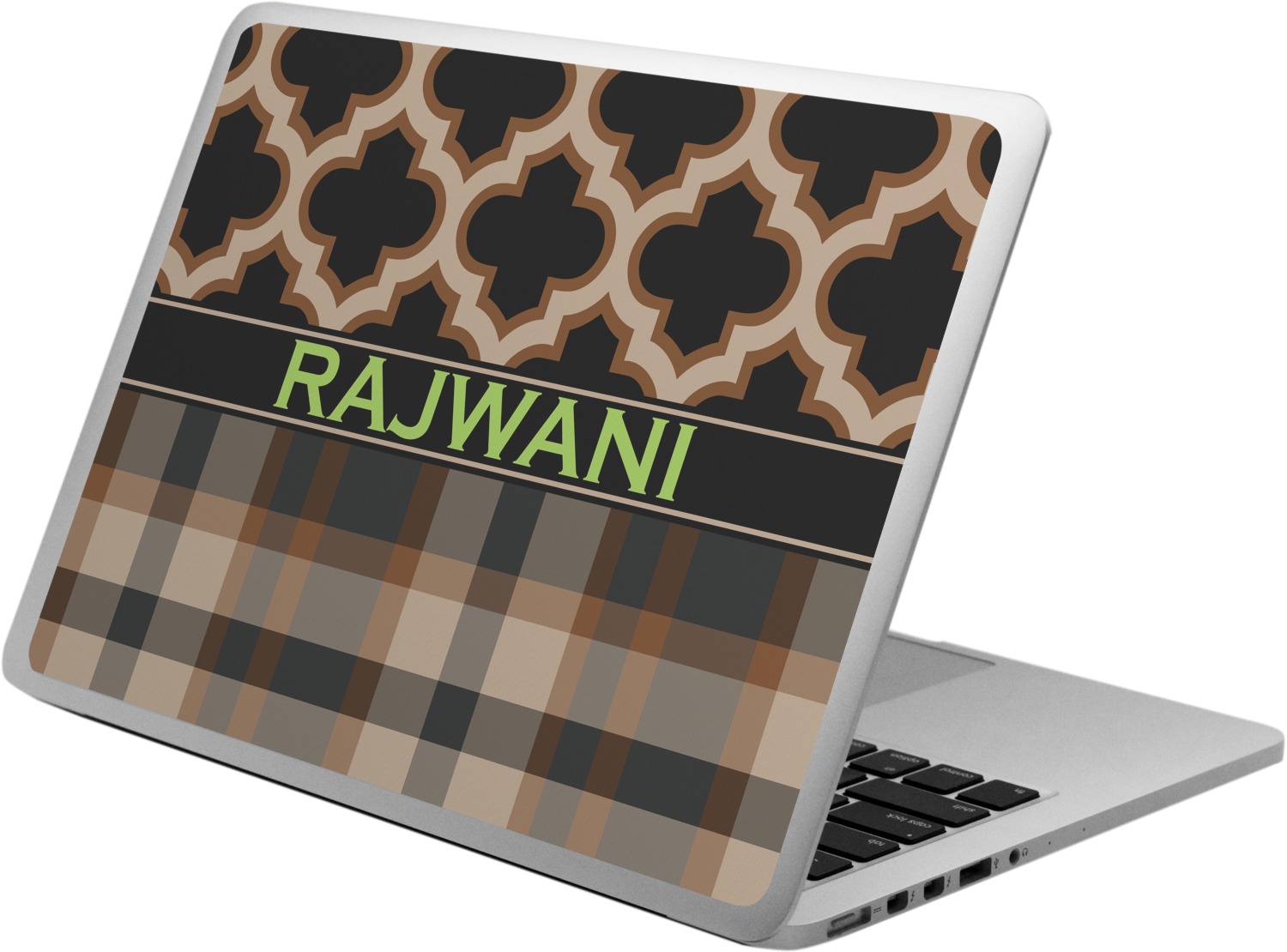 Moroccan Plaid Laptop Skin Custom Sized Personalized