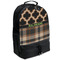 Moroccan & Plaid Large Backpack - Black - Angled View