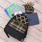 Moroccan & Plaid Large Backpack - Black - With Stuff