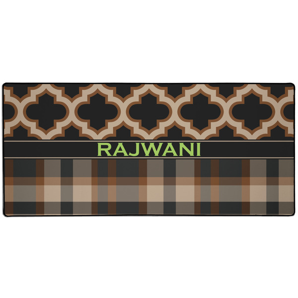 Custom Moroccan & Plaid 3XL Gaming Mouse Pad - 35" x 16" (Personalized)