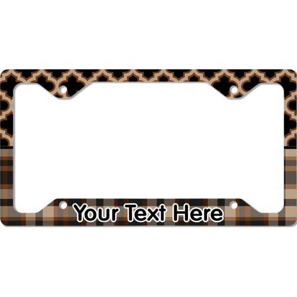 Custom Moroccan & Plaid License Plate Frame - Style C (Personalized)