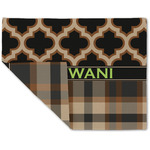 Moroccan & Plaid Double-Sided Linen Placemat - Single w/ Name or Text