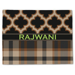 Moroccan & Plaid Single-Sided Linen Placemat - Single w/ Name or Text