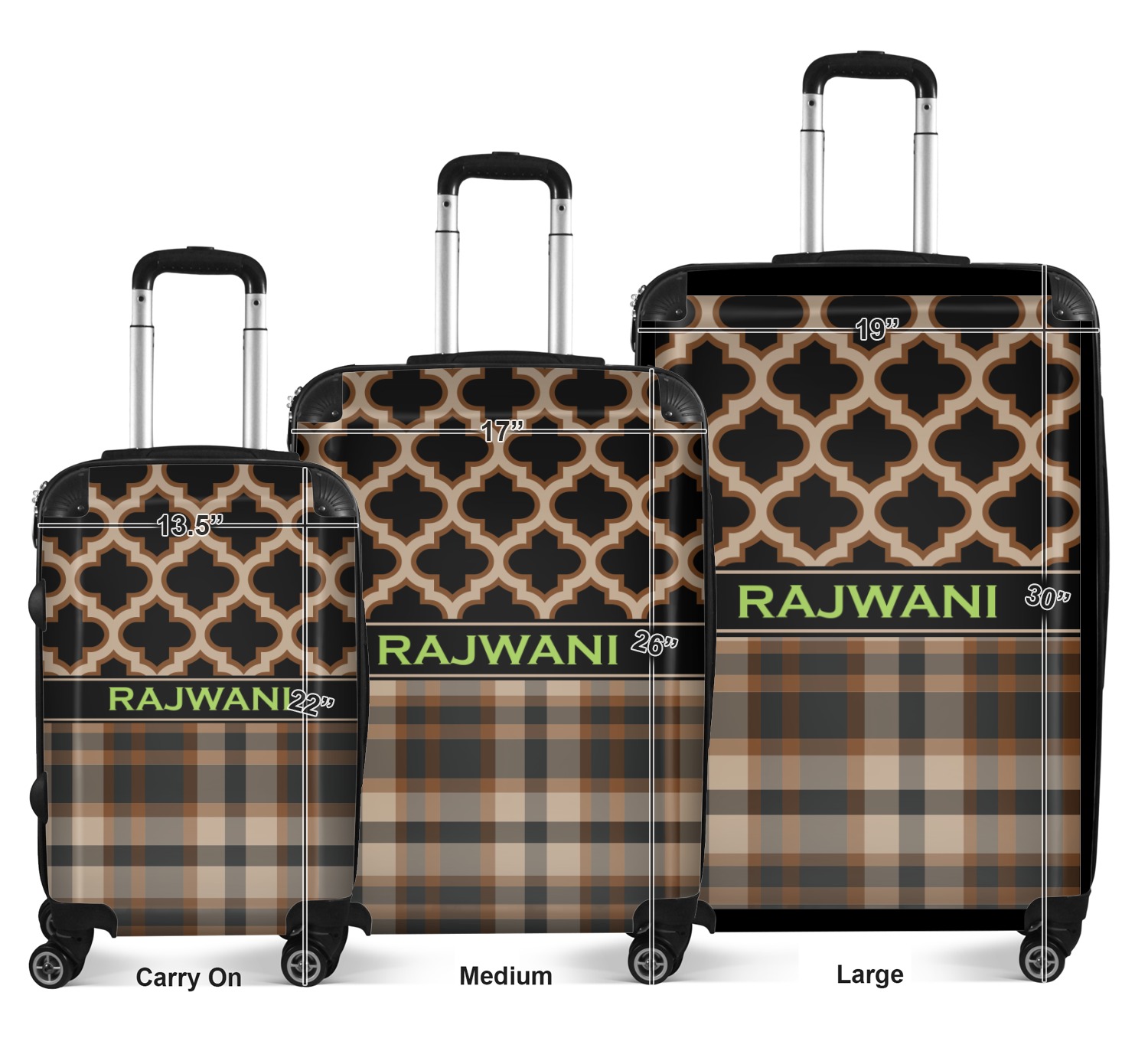 plaid luggage