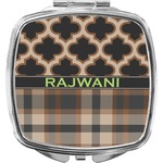 Moroccan & Plaid Compact Makeup Mirror (Personalized)