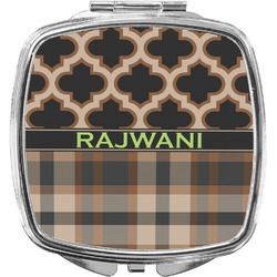 Moroccan & Plaid Compact Makeup Mirror (Personalized)