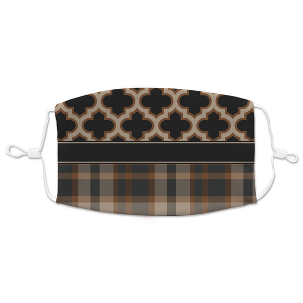 Custom Moroccan & Plaid Adult Cloth Face Mask - XLarge