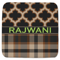 Moroccan & Plaid Memory Foam Bath Mat - 48"x48" (Personalized)