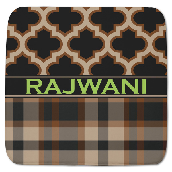 Custom Moroccan & Plaid Memory Foam Bath Mat - 48"x48" (Personalized)