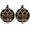 Moroccan & Plaid Metal Ball Ornament - Front and Back