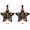 Moroccan & Plaid Metal Star Ornament - Front and Back