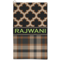 Moroccan & Plaid Microfiber Golf Towel - Large (Personalized)