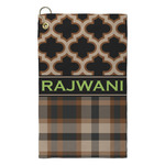 Moroccan & Plaid Microfiber Golf Towel - Small (Personalized)