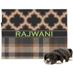 Moroccan & Plaid Dog Blanket - Regular (Personalized)