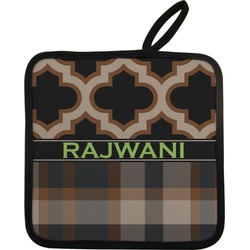 Moroccan & Plaid Pot Holder w/ Name or Text