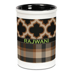 Moroccan & Plaid Ceramic Pencil Holders - Black