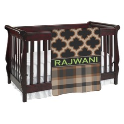 Moroccan & Plaid Baby Blanket (Double Sided) (Personalized)