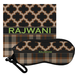 Moroccan & Plaid Eyeglass Case & Cloth (Personalized)