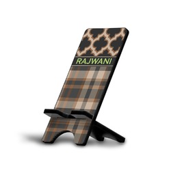 Moroccan & Plaid Cell Phone Stand (Small) (Personalized)