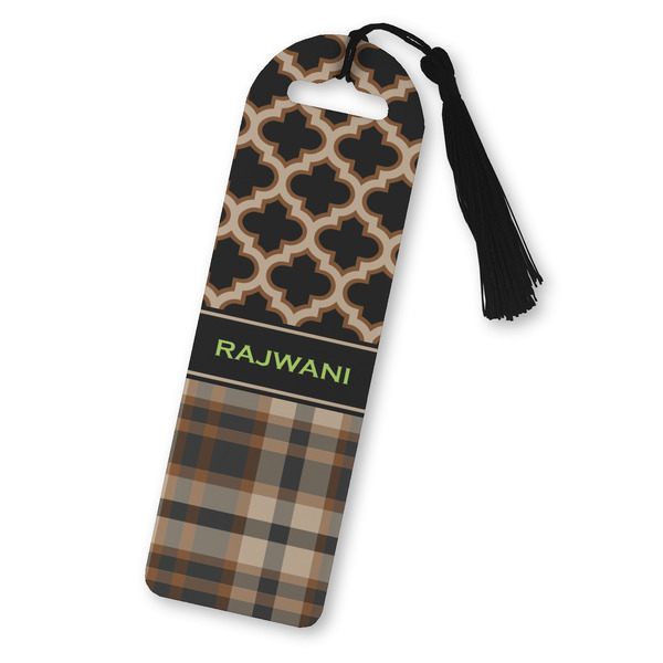 Custom Moroccan & Plaid Plastic Bookmark (Personalized)