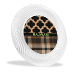 Moroccan & Plaid Plastic Party Dinner Plates - 10" (Personalized)