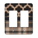 Moroccan & Plaid Rocker Style Light Switch Cover - Two Switch