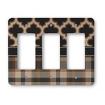 Moroccan & Plaid Rocker Style Light Switch Cover - Three Switch