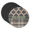 Moroccan & Plaid Round Coaster Rubber Back - Main