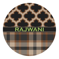 Moroccan & Plaid Round Decal - XLarge (Personalized)