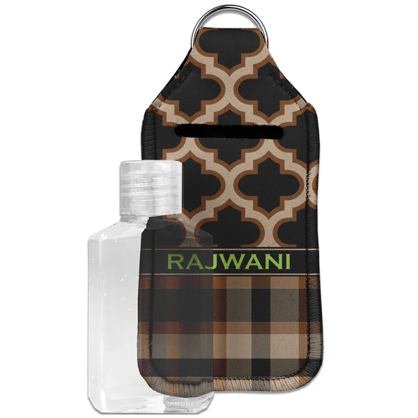 Custom Moroccan & Plaid Hand Sanitizer & Keychain Holder - Large (Personalized)