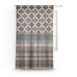 Moroccan & Plaid Sheer Curtain - 50"x84"