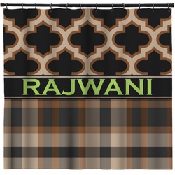 Moroccan & Plaid Shower Curtain - 71" x 74" (Personalized)