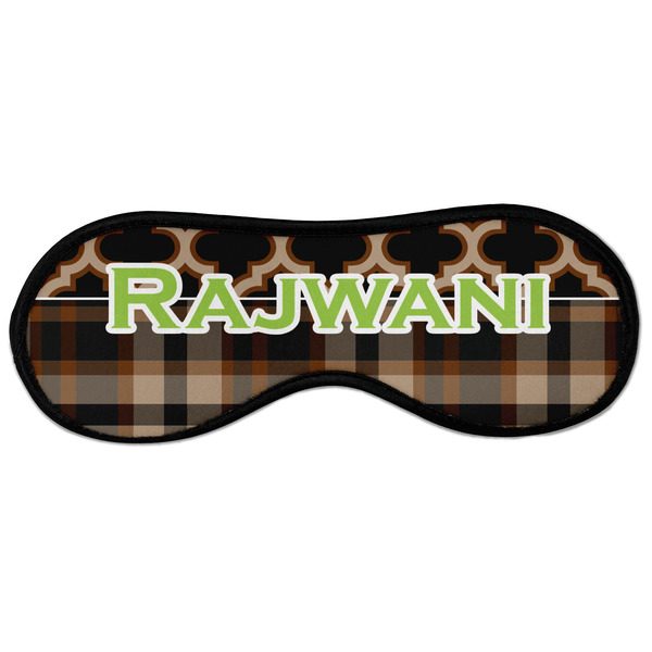 Custom Moroccan & Plaid Sleeping Eye Masks - Large (Personalized)