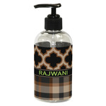 Moroccan & Plaid Plastic Soap / Lotion Dispenser (8 oz - Small - Black) (Personalized)