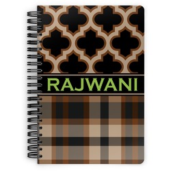 Moroccan & Plaid Spiral Notebook (Personalized)